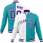 Custom Royal White-Gray Classic Style Varsity Full-Snap Letterman Jacket