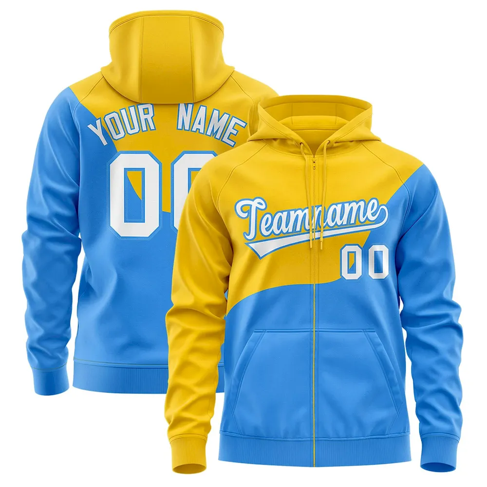 Custom Black Powder Blue-Pink Gradient Varsity Full-Snap Raglan Sleeves Baseball Jacket