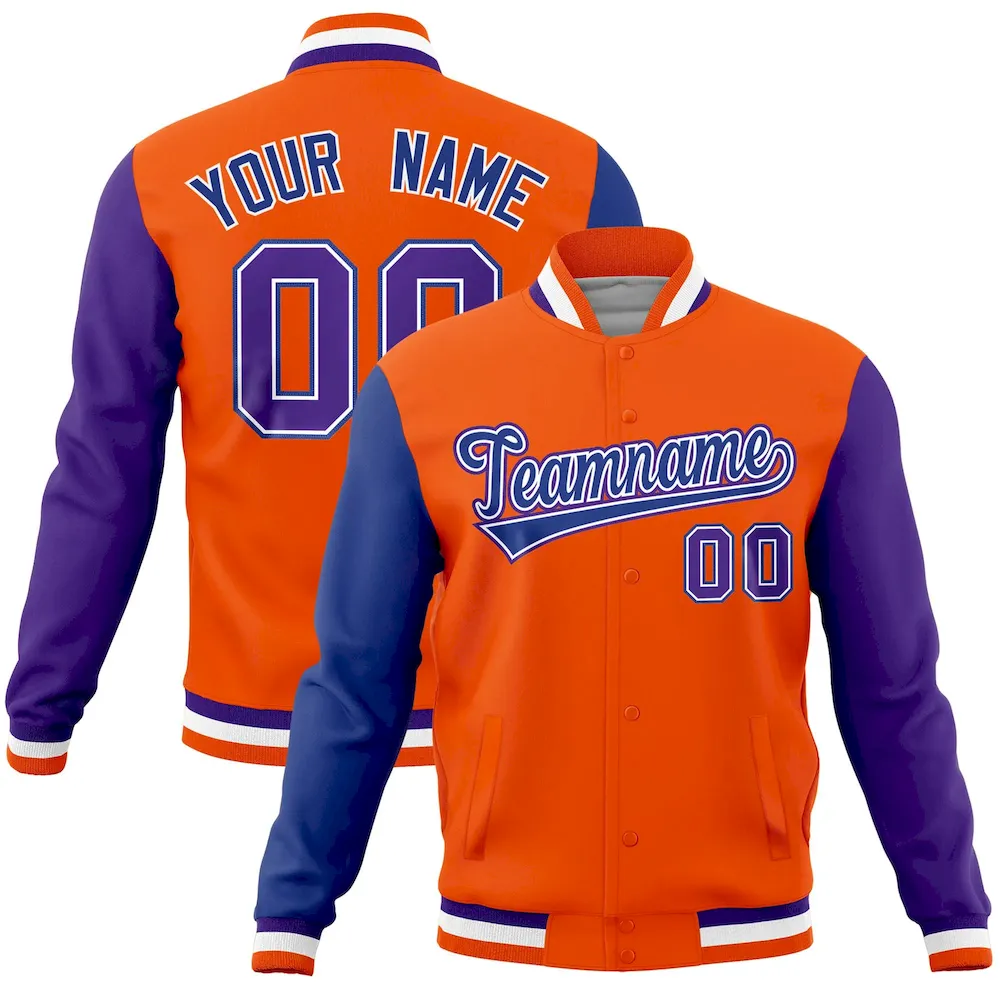 Custom Purple Gray-Orange Classic Style Training Uniform Pullover Hoodie