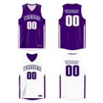 Custom Purple White Double Side Tops Basketball Jersey