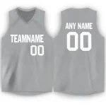 Custom Gray White Classic Tops Breathable Basketball Jersey