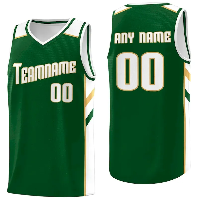 Custom Neon Green White Classic Tops Fashion Sportwear Basketball Jersey