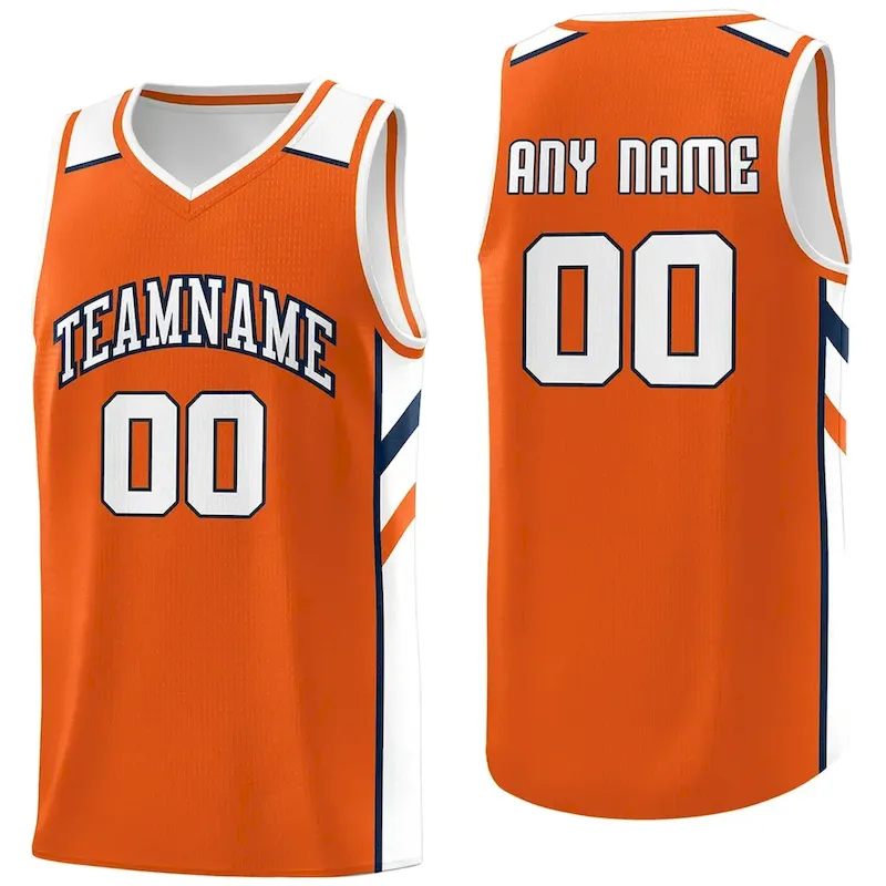 Custom Orange White Classic Tops Men/Boy Athletic Basketball Jersey