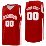 Custom Red White-Pink Classic Tops Athletic Casual Basketball Jersey