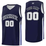 Custom White Navy-Classic Tops Mesh Sport Bull Basketball Jersey