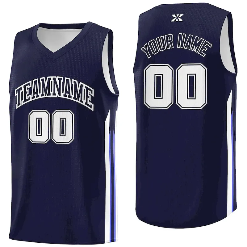 Custom White Navy-Classic Tops Mesh Sport Bull Basketball Jersey