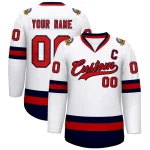 Custom White Red-Navy Classic Style Hockey Jersey