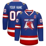 Custom Royal White-Red Classic Style Hockey Jersey