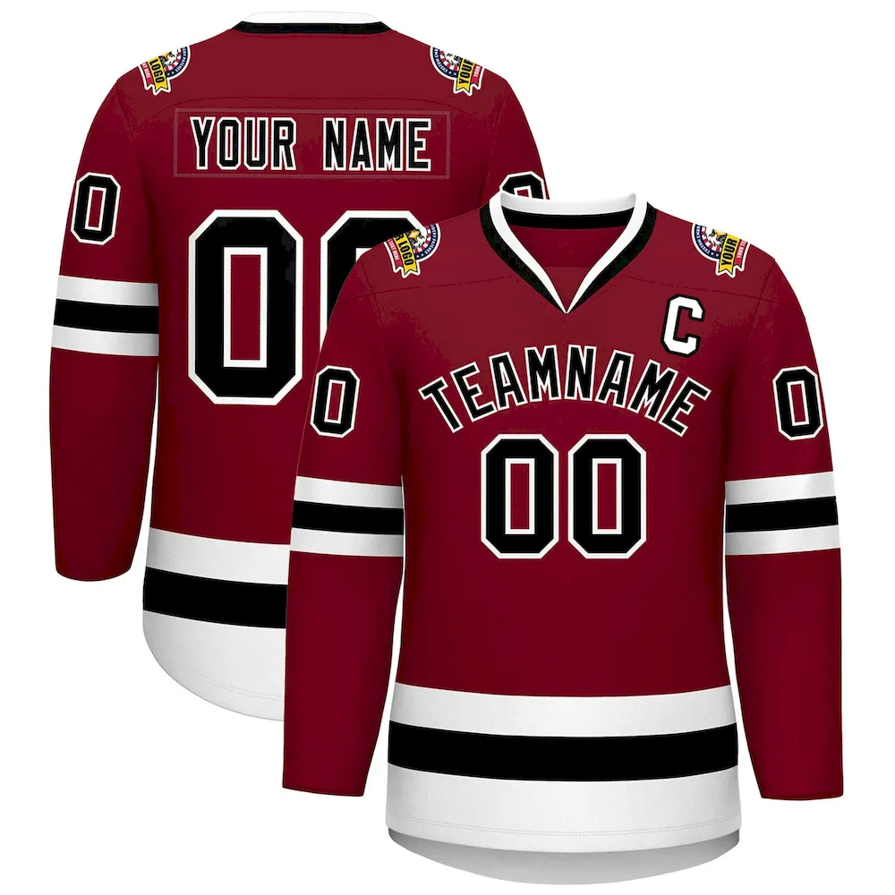 Custom White Kelly Green White-Orange Classic Style Hockey Jersey