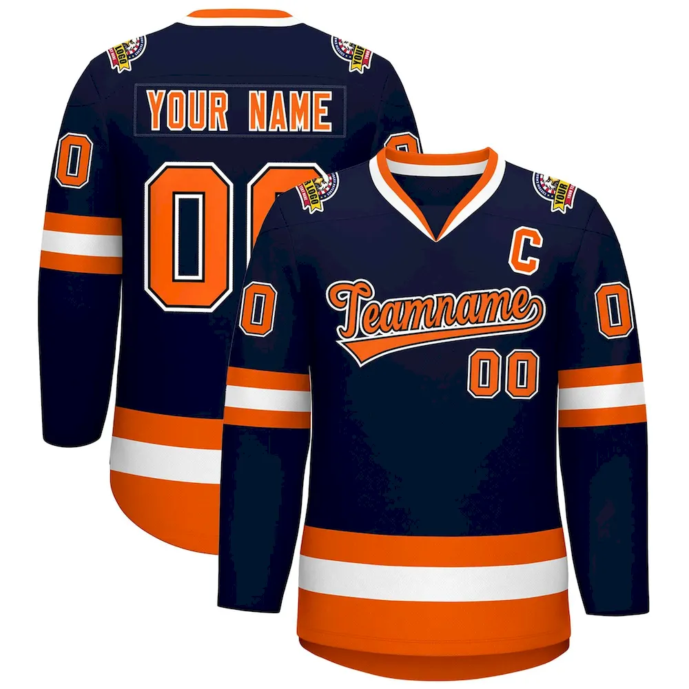 Custom Crimson White Orange-Black Classic Style Hockey Jersey
