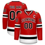 Custom Red Black-White Classic Style Hockey Jersey