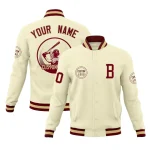 Custom Gray Full-Snap Varsity Personalized Letterman Baseball Coats Jacket