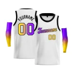 Custom Purple White-Neon Green Color Block Bomber Varsity Full-Snap Baseball Jacket