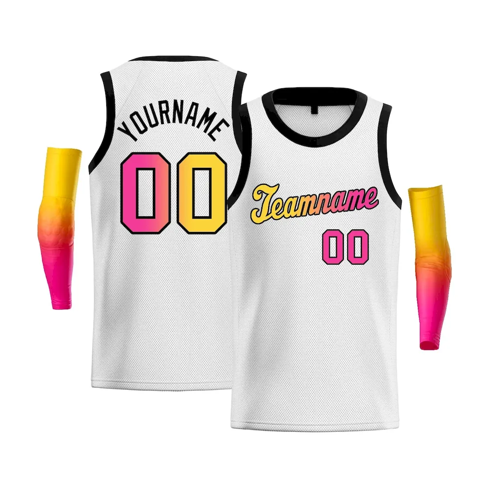 Custom Gold Black-White Classic Style Hockey Jersey