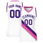 Custom White Crimson-Gray Thick Slash Fashion Tops Mesh Basketball Jersey For Women