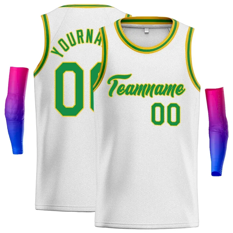 Custom Midnight Green Red-Gold Classic Style Hockey Jersey