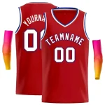 Custom Red White-Royal Classic Tops Men Casual Basketball Jersey