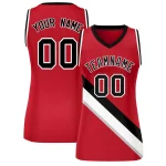 Custom Red Royal-White Thick Slash Fashion Tops Mesh Basketball Jersey For Women