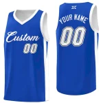Custom Blue White Classic Tops Outdoor Sports Basketball Jersey