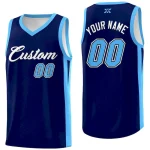 Custom Navy White Classic Tops Outdoor Sports Basketball Jersey
