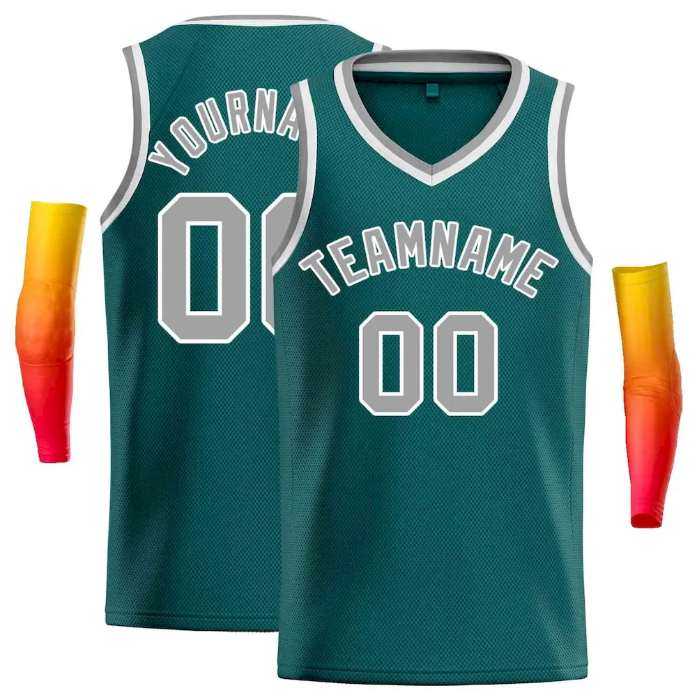 Custom Aqua Dark Gray-Purple Classic Tops Men Casual Basketball Jersey