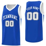 Custom Blue White Classic Tops Mesh Sport Basketball Jersey