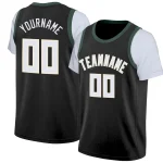 Custom Black White-Cream Classic Tops Casual Fake Sleeve Basketball Jersey