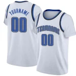 Custom White Powder Blue-Gray Classic Tops Casual Fake Sleeve Basketball Jersey