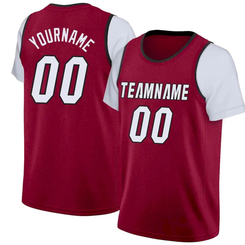 Custom Pink White-Black Classic Tops Casual Fake Sleeve Basketball Jersey