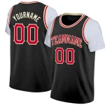 Custom Red Navy-White Classic Tops Casual Fake Sleeve Basketball Jersey