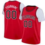 Custom Red Black-White Classic Tops Casual Fake Sleeve Basketball Jersey
