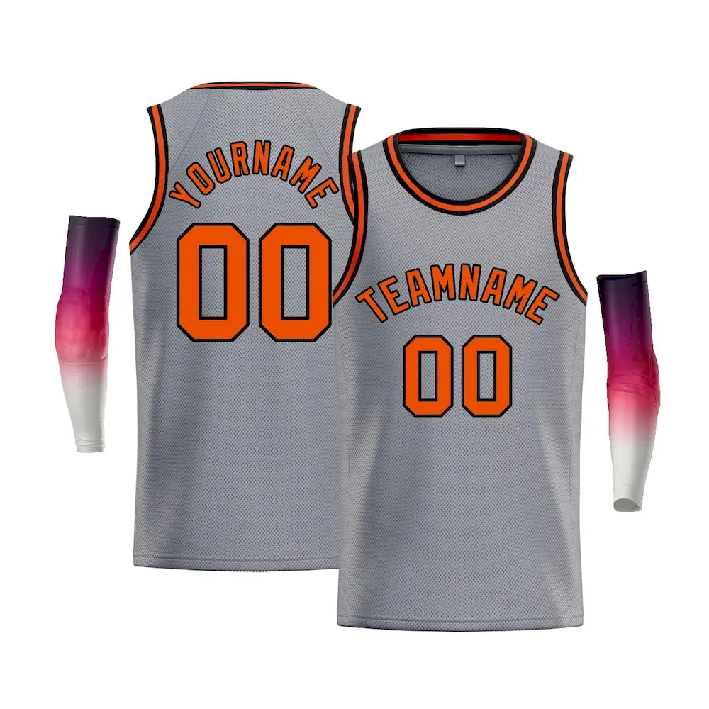 Custom Black Orange Classic Tops Men Casual Bull Basketball Jersey