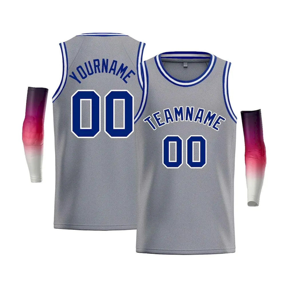 Custom Light Blue Navy-Red Classic Tops Men Casual Bull Basketball Jersey
