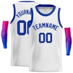 Custom White Royal Classic Tops Men Casual Basketball Jersey