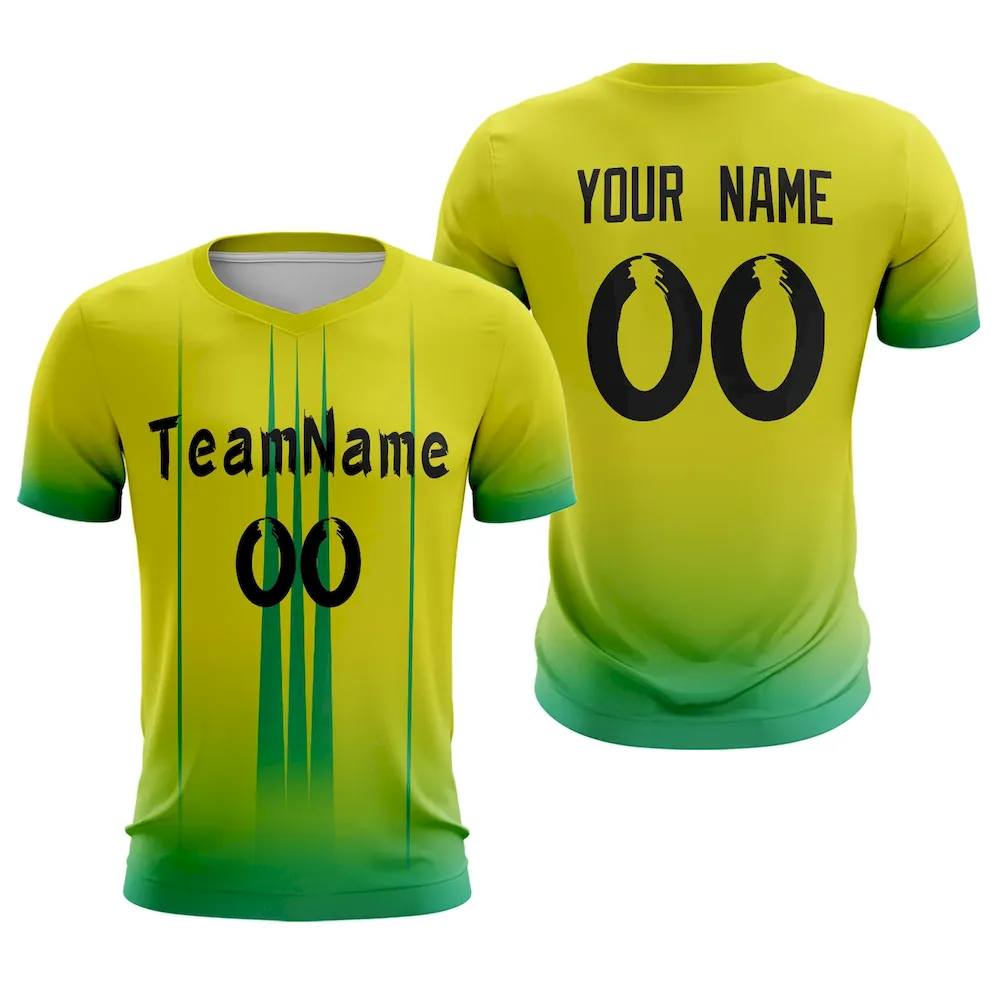 Custom Yellow Black Soft Training Uniform Soccer Sets Jersey