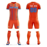 Custom Orange Printing Outdoor Tracksuit Soccer Sets Jersey
