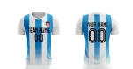 Custom White Blue Training Sport Soccer Tops Jersey