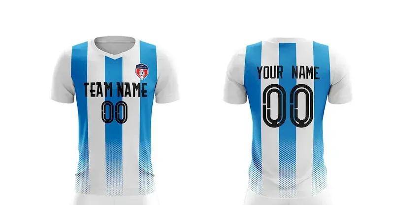 Custom White Blue Training Sport Soccer Tops Jersey