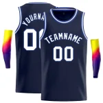 Custom Navy Red-White Classic Tops Sport Vest Basketball Jersey