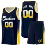 Custom Navy White-Neon Green Personalized Two Tone Font Sports Uniform Basketball Jersey