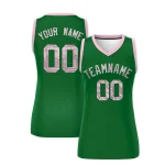 Custom Kelly Green Light Pink Women Basketball Jersey Sequined Dress