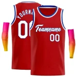 Custom Red White Classic Tops Casual Basketball Jersey
