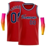 Custom Red Navy-White Classic Tops Casual Basketball Jersey