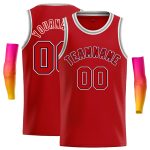 Custom Red Yellow-White Classic Tops Casual Basketball Jersey