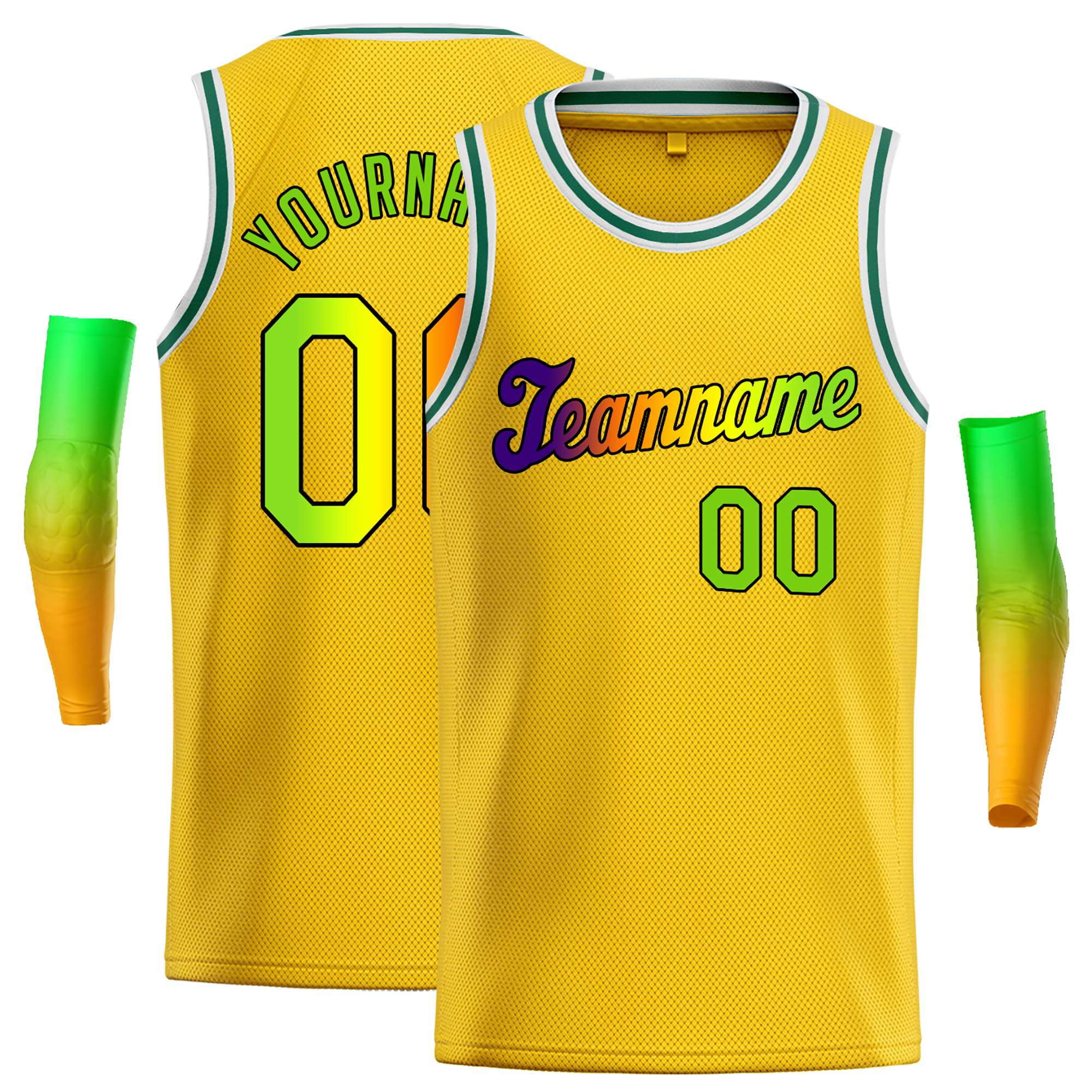 Custom Yellow Purple-White Classic Tops Casual Basketball Jersey