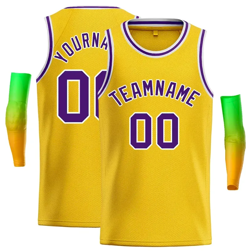 Custom Yellow Royal-White Classic Tops Casual Basketball Jersey
