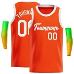 Custom Orange White Classic Tops Casual Basketball Jersey