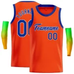 Custom Orange Royal-White Classic Tops Casual Basketball Jersey