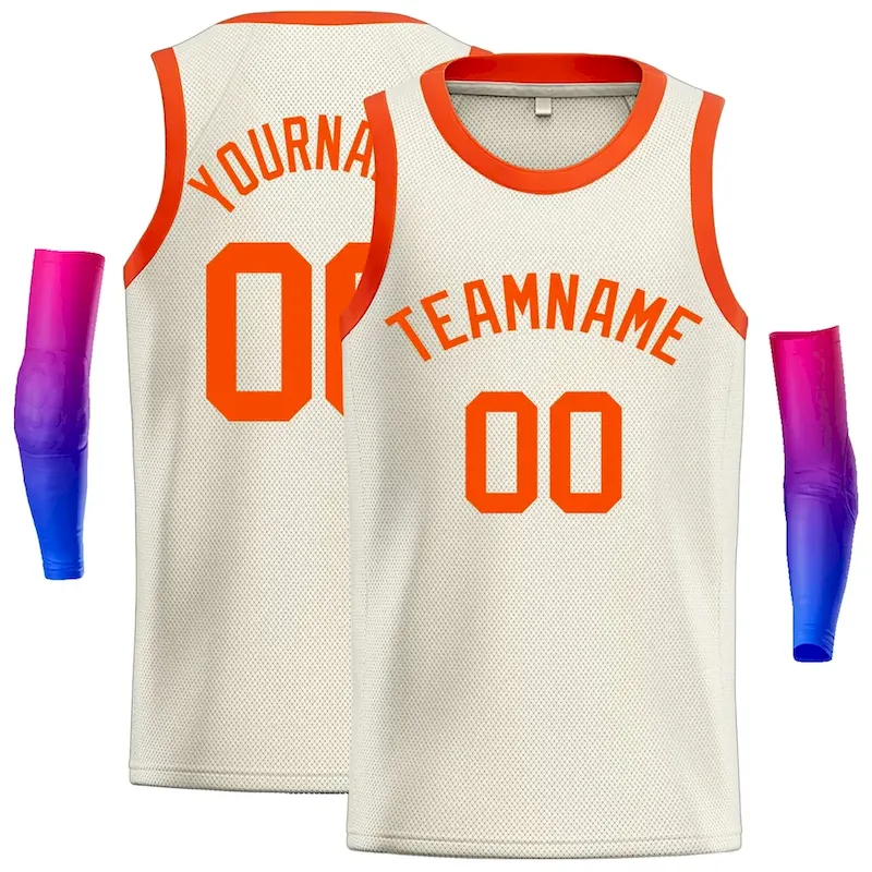 Custom Cream Pink Classic Tops Casual Basketball Jersey