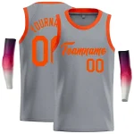 Custom Dark Gray Orange Classic Tops Casual Basketball Jersey